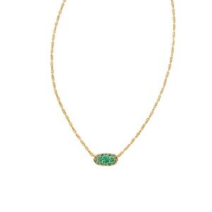 Kendra Scott Emerald & Gold Grayson necklace